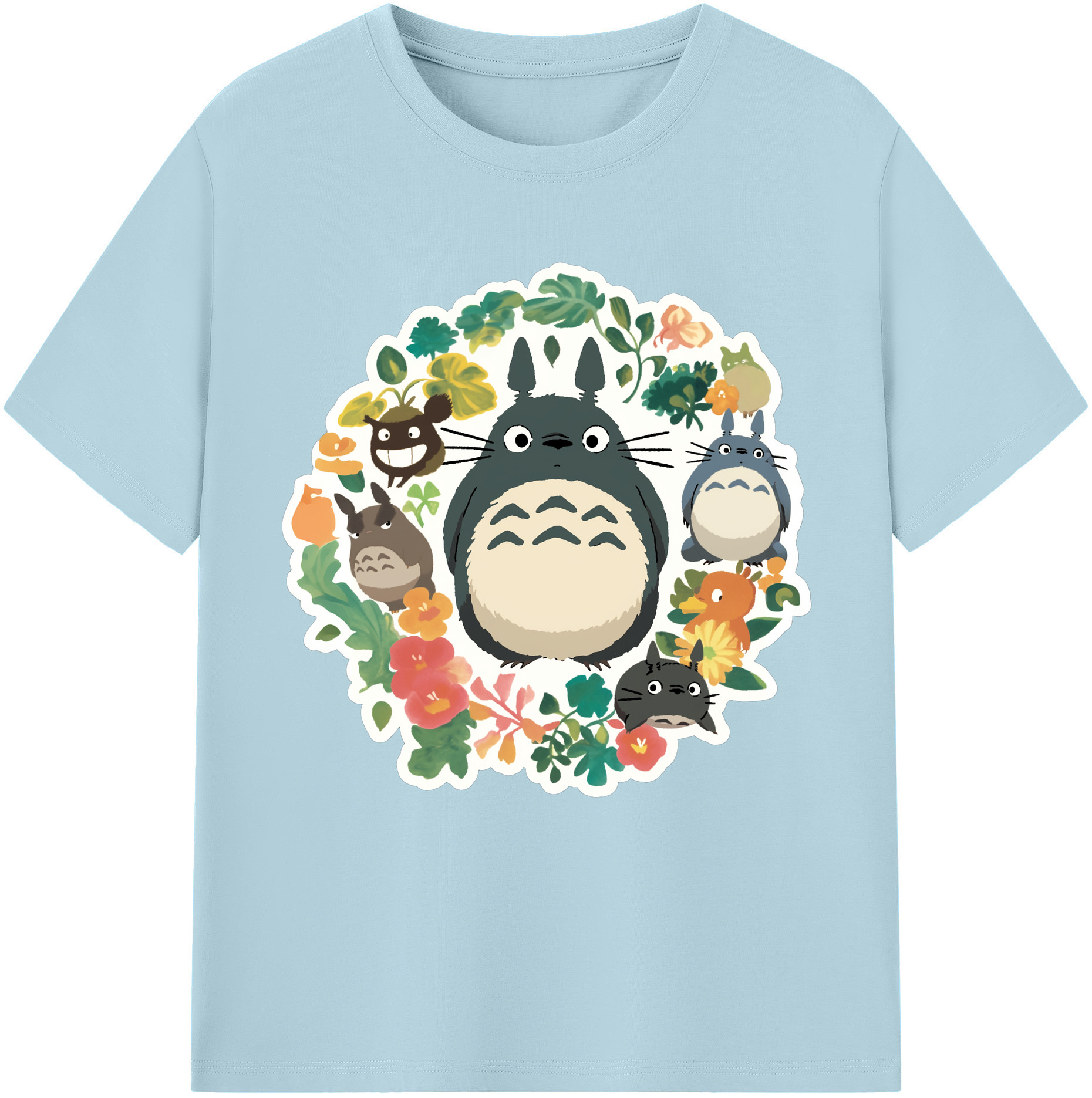 （画像用） となりのトトロ 草壁メイ 草壁サツキ My Neighbor Totoro Satsuki Kusakabe Mei Kusakabe 綿100％半袖Tシャツ（フロントプリント）
